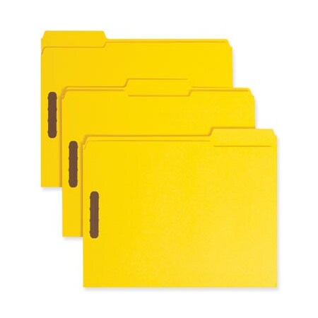 Smead Smead, TOP TAB COLORED 2-FASTENER FOLDERS, 1/3-CUT TABS, LETTER SIZE, YELLOW, 50PK 12940